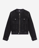 Black Denim Motorcycle Jacket - Women