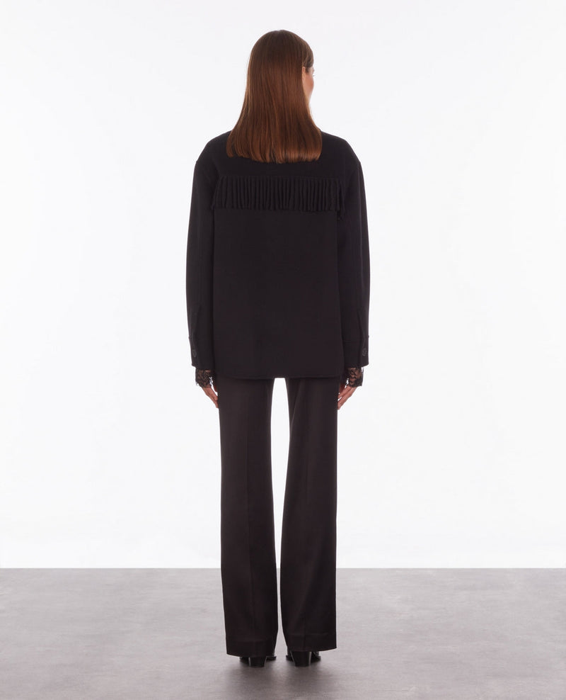 Chaqueta de lana - Negro - Mujer