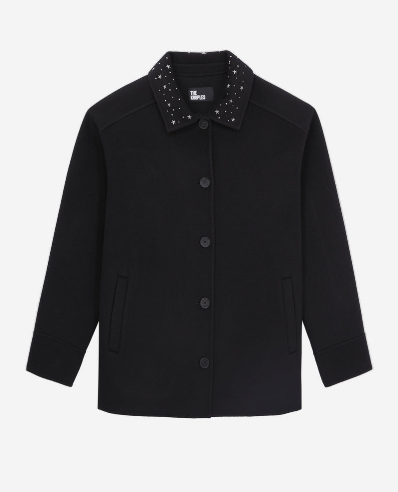 Chaqueta de lana - Negro - Mujer