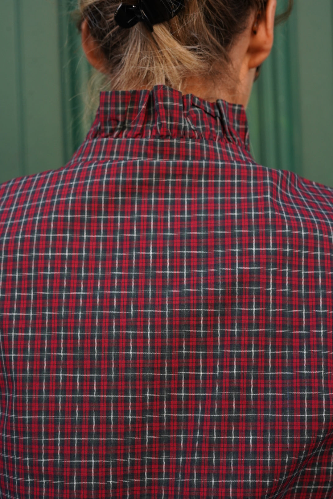 Philippine Checkered Blouse Red/Dark Green