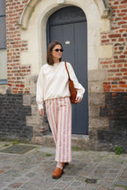 Hubert Stripe Pants Pink/Ecru