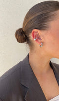 Ear cuff a croce con gemme