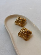 Boucles D’Oreilles Vintage - Xxl Carrées Dorées