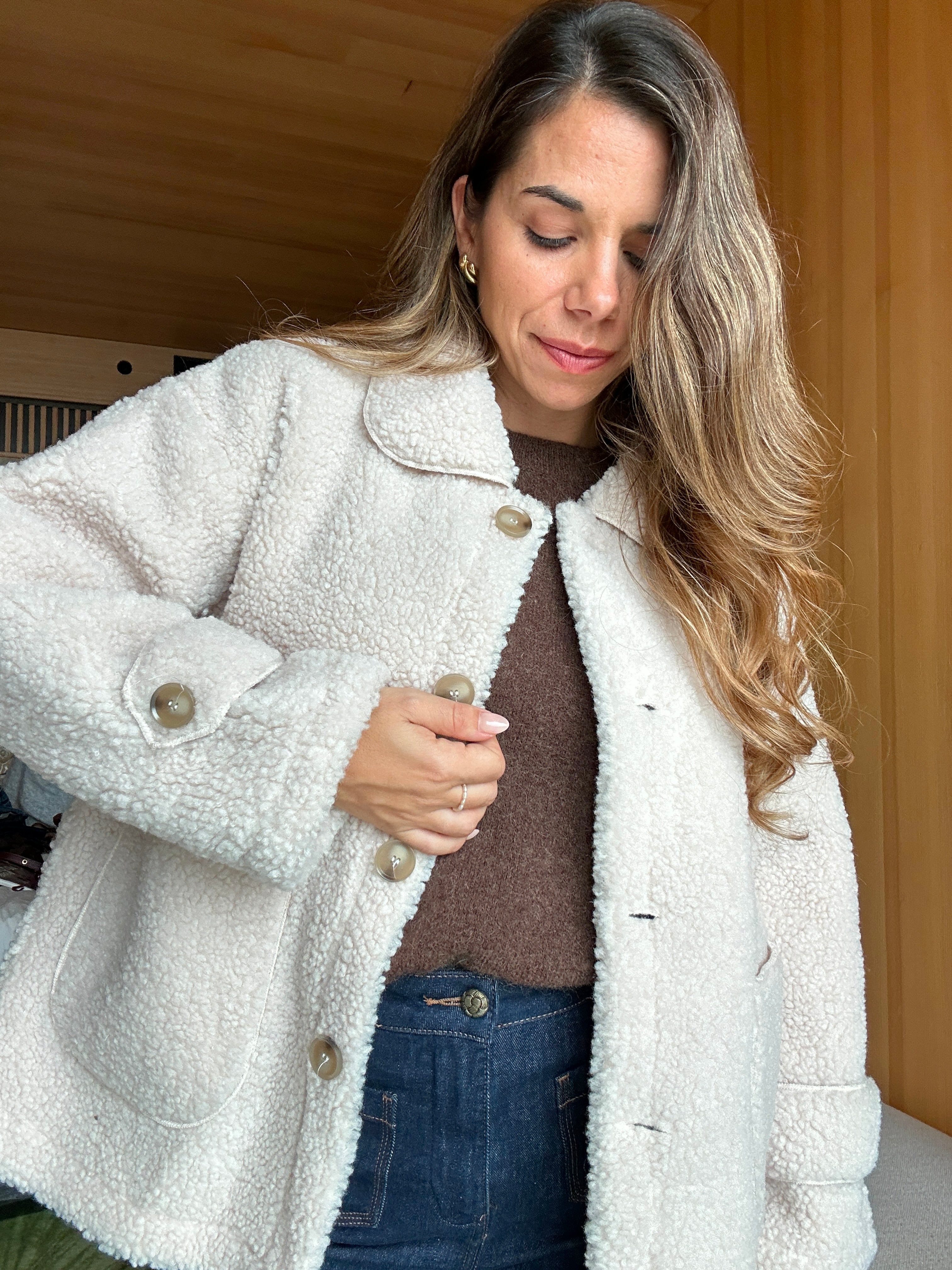 Chaqueta de borreguito crudo Juliette