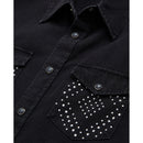 The Kooples - Chemise Western Black Denim Avec Stud - Femme