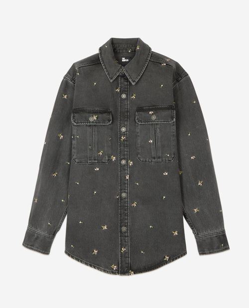 Surchemise Avec Broderie Fleurs