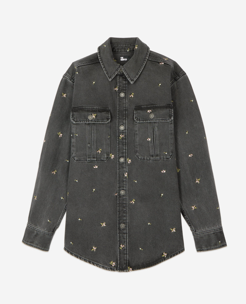 Surchemise Avec Broderie Fleurs