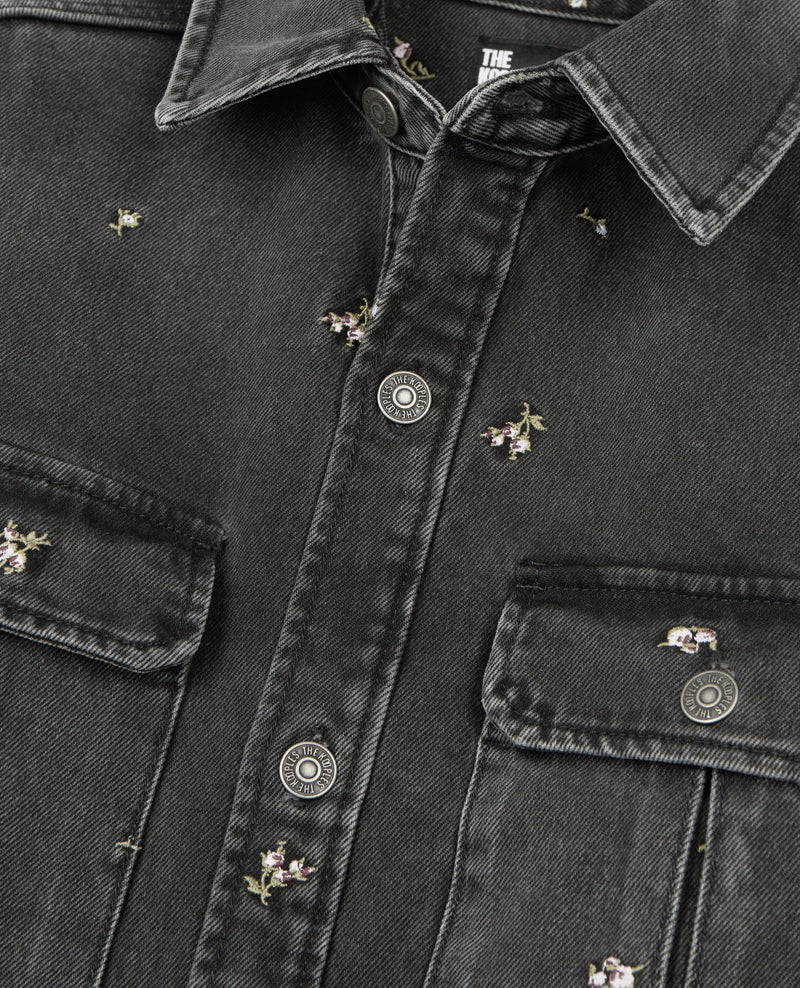 Surchemise Avec Broderie Fleurs