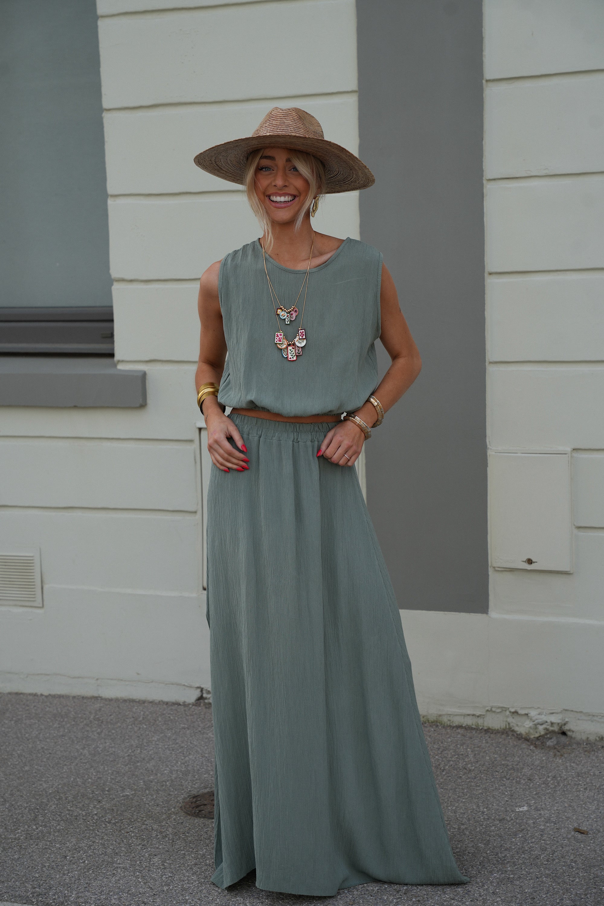 Ensemble Jupe/Top Elize - Kaki