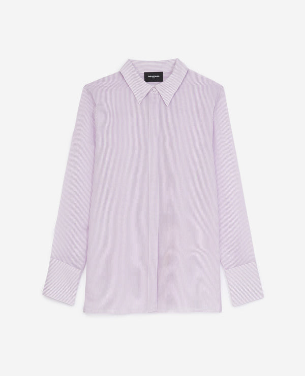The Kooples - Purple And White Simple Striped Shirt - Women