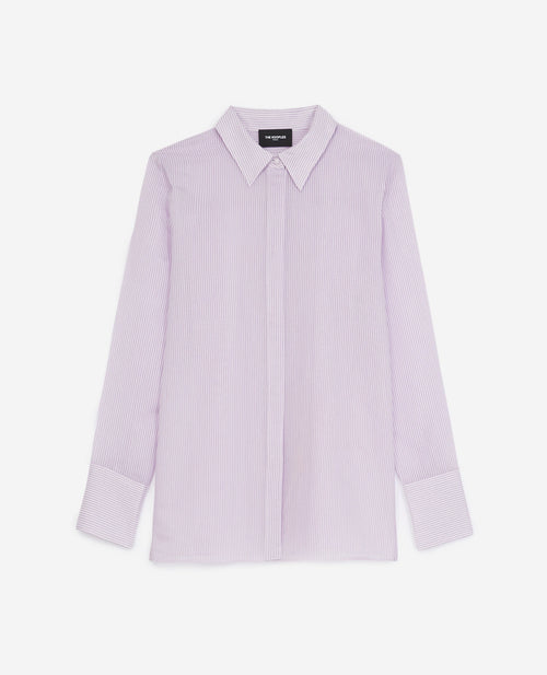 The Kooples - Chemise Violet Et Blanc Simple À Rayures - Femme