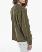 The Kooples - Camisa Caqui Cuello Redondo Con Detalles De Volantes - Mujer
