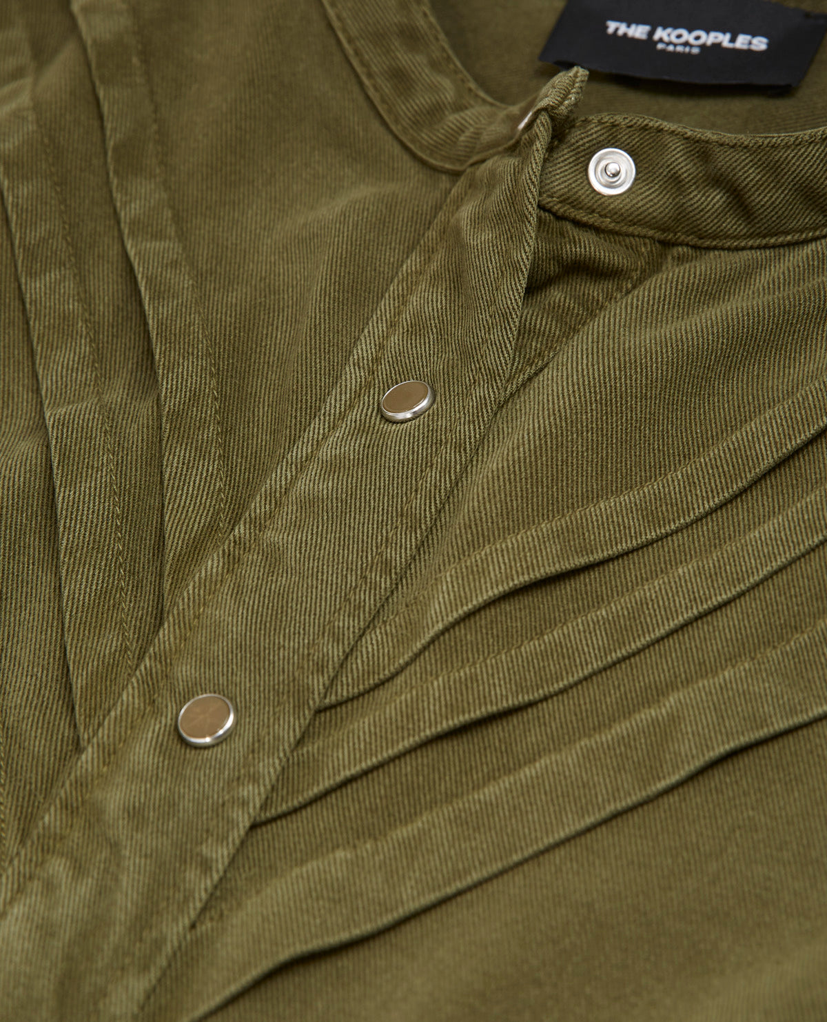 The Kooples - Camisa Caqui Cuello Redondo Con Detalles De Volantes - Mujer