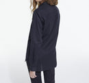Chemise Sans Col Detail Patte Cachee - Femme