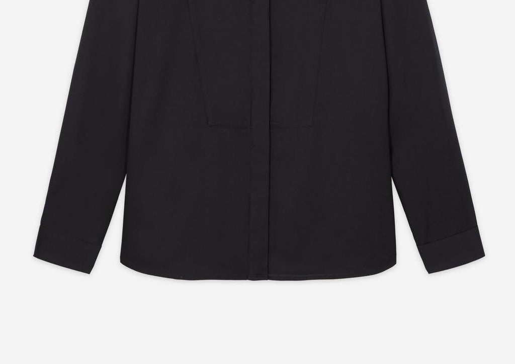 The Kooples - Collarless Shirt with Hidden Placket Detail - Women