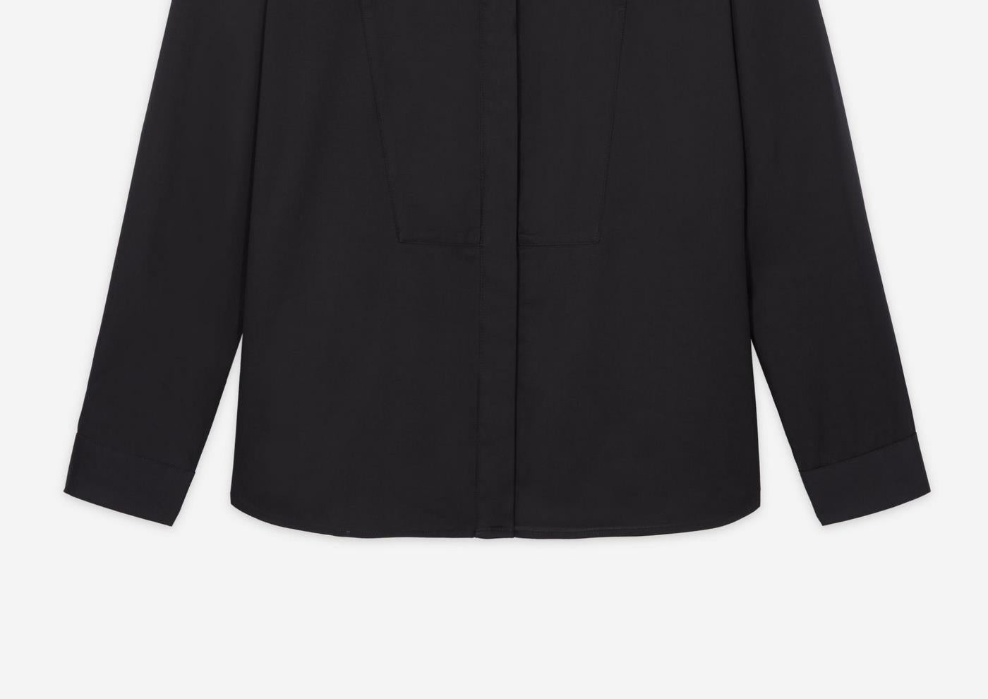 The Kooples - Collarless Shirt with Hidden Placket Detail - Women