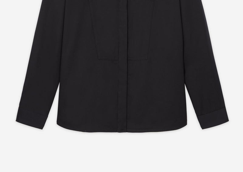 Chemise Sans Col Detail Patte Cachee - Femme