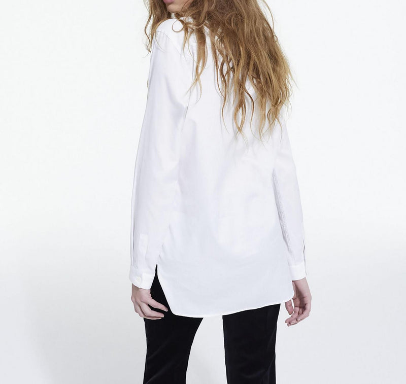 The Kooples - Collarless Shirt with Hidden Placket Detail - Women's