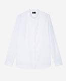 The Kooples - Collarless Shirt with Hidden Placket Detail - Women's