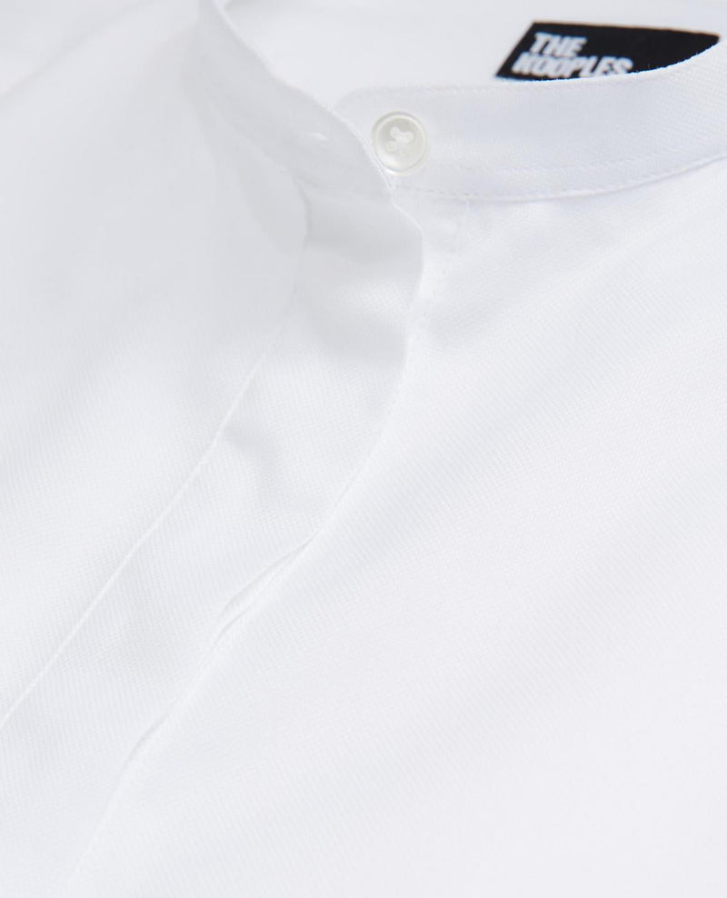 The Kooples - Collarless Shirt with Hidden Placket Detail - Women's