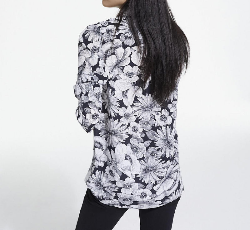 Silk Blouse - Black And White - Women