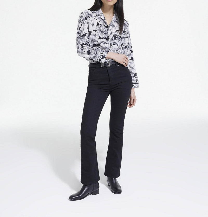 Silk Blouse - Black And White - Women
