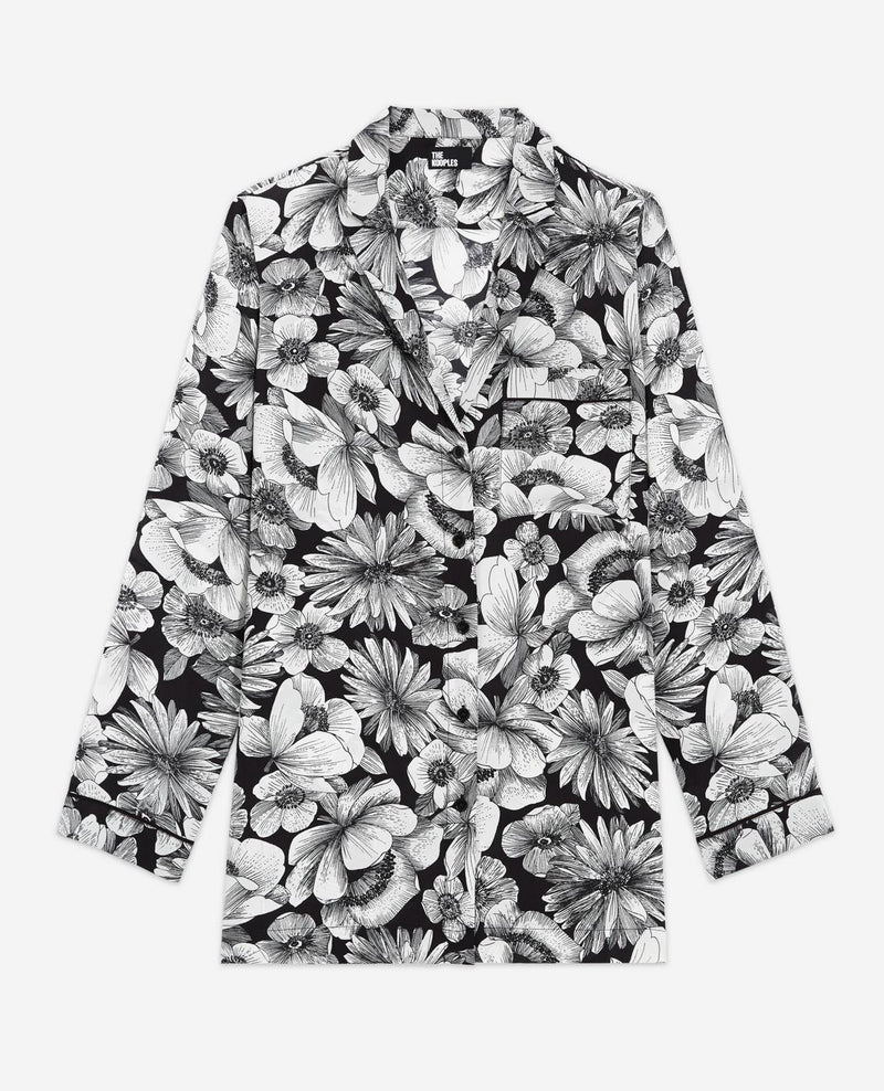 Silk Blouse - Black And White - Women