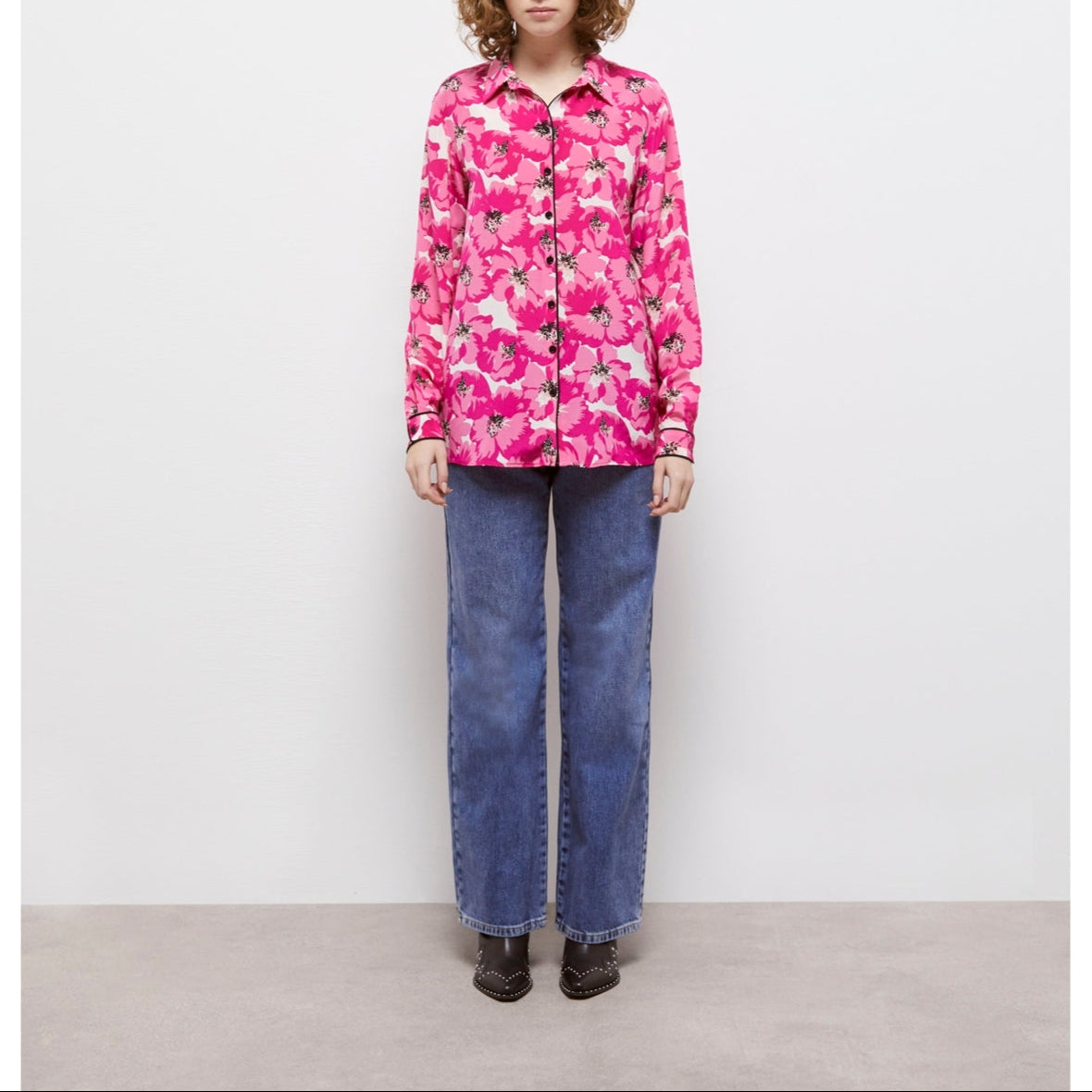 The Kooples - Silk Blouse - White And Pink - Women