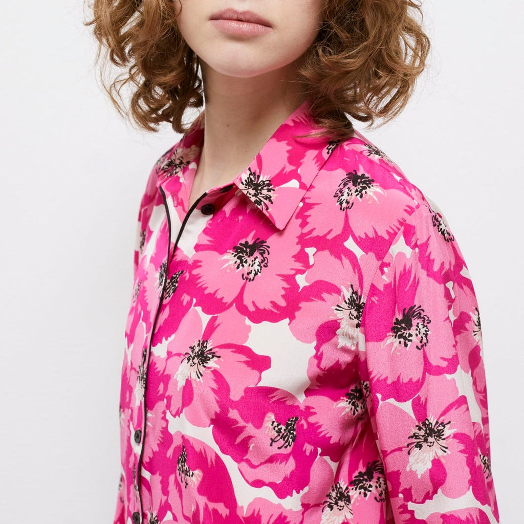 The Kooples - Silk Blouse - White And Pink - Women