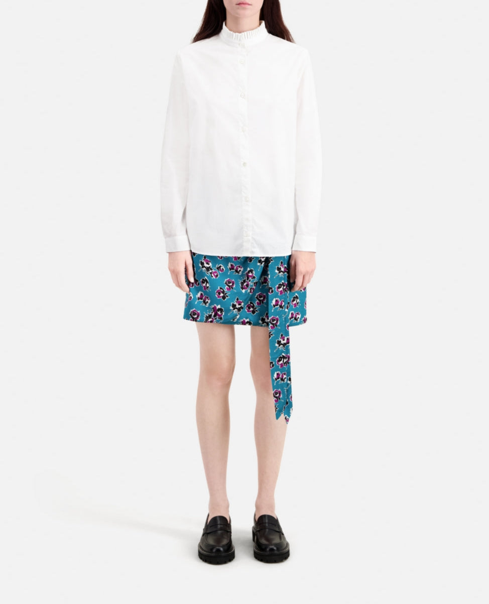 The Kooples - Long Sleeve Shirt With Pleated Collar Detail - Women