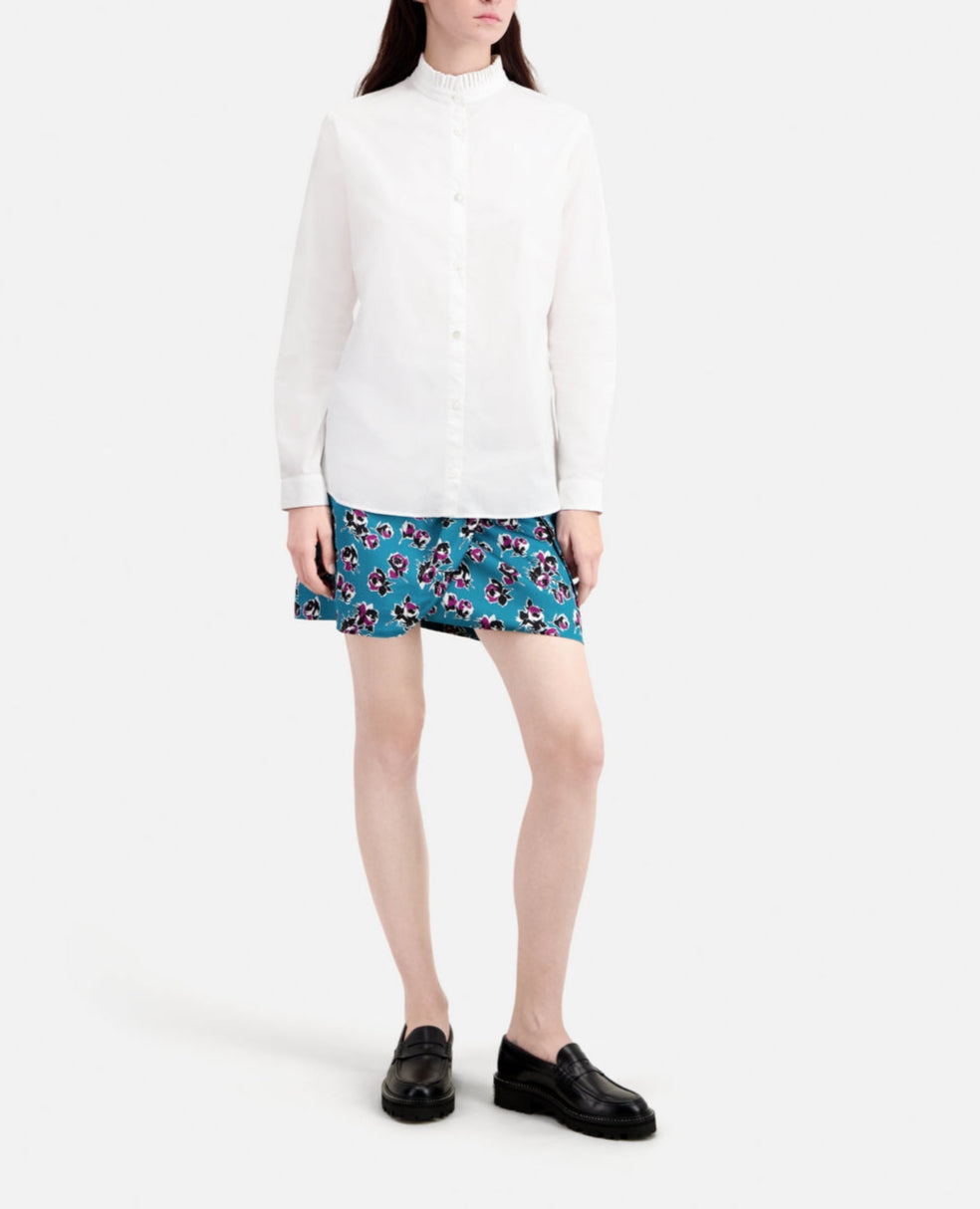 The Kooples - Long Sleeve Shirt With Pleated Collar Detail - Women