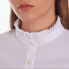 The Kooples - Long Sleeve Shirt With Pleated Collar Detail - Women