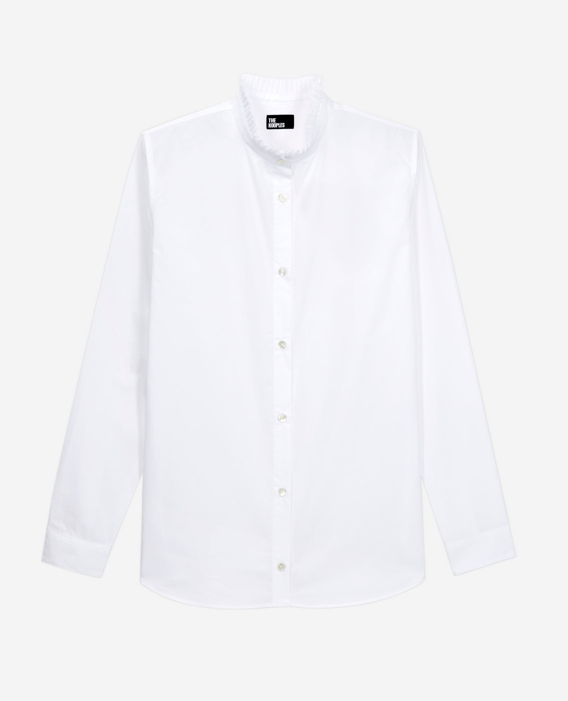 The Kooples - Long Sleeve Shirt With Pleated Collar Detail - Women