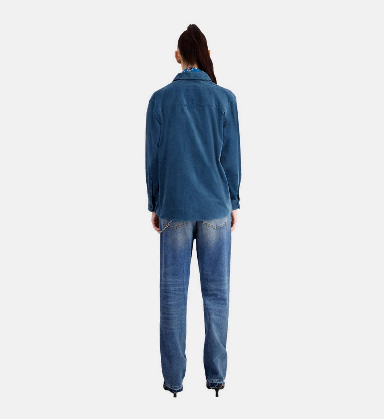 The Kooples - Velvet Shirt - Teal - Women