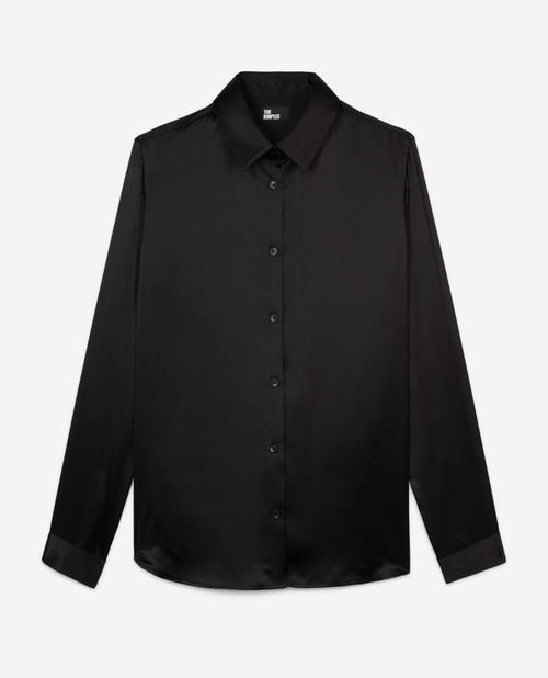Chemise En Satin De Soie Manches Longues