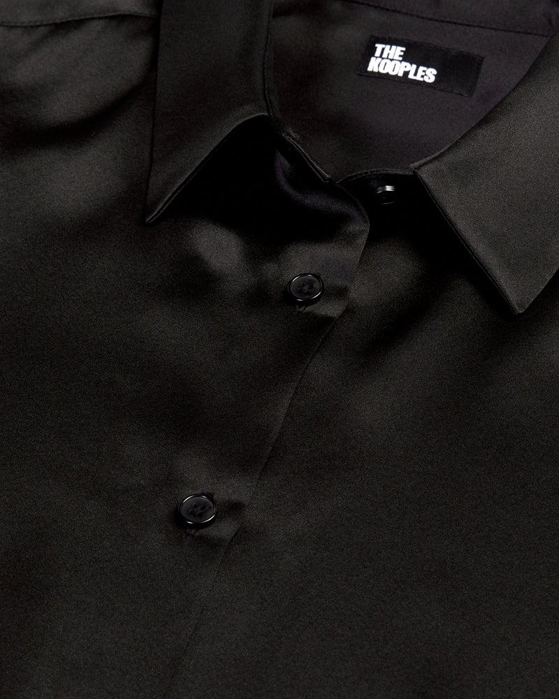 Chemise En Satin De Soie Manches Longues