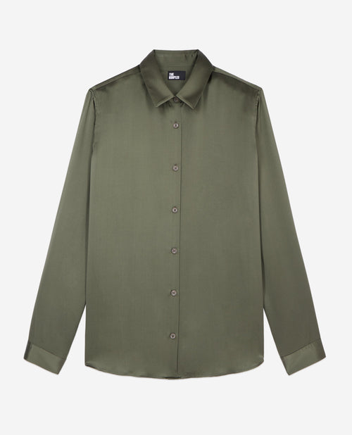 Chemise En Satin De Soie Manches Longues