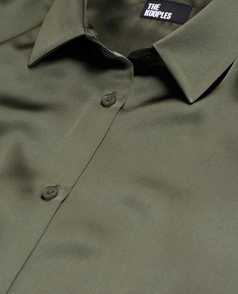 Chemise En Satin De Soie Manches Longues