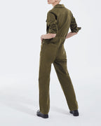 The Kooples - Casual Khaki Denim Jumpsuit with Pockets - Women