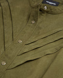 Combishort Kaki Tencel Boutonné - Femme
