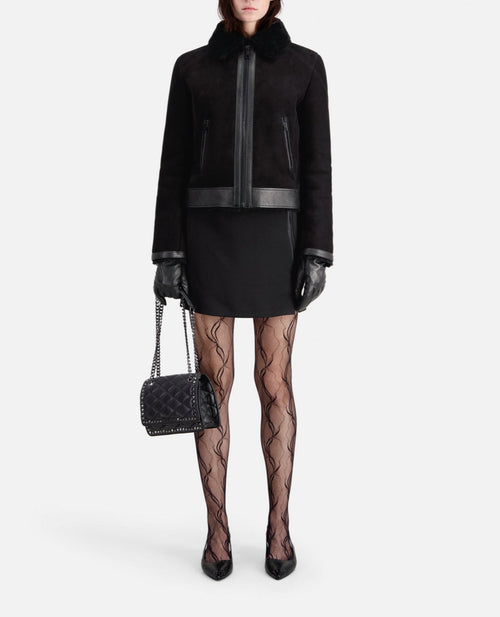 Chaqueta de piel de oveja - Negro - Mujer