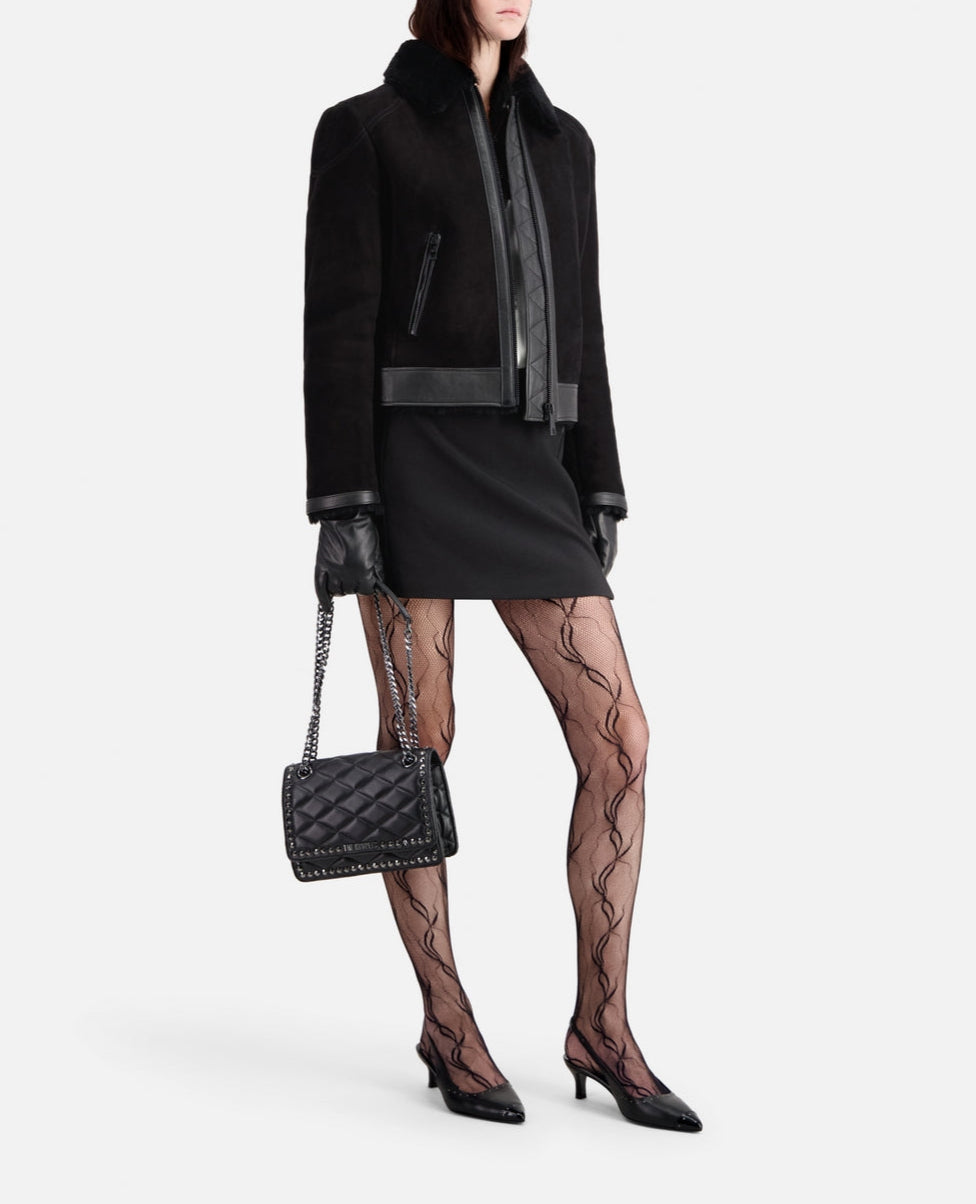 The Kooples - Sheepskin Leather Jacket - Black - Women