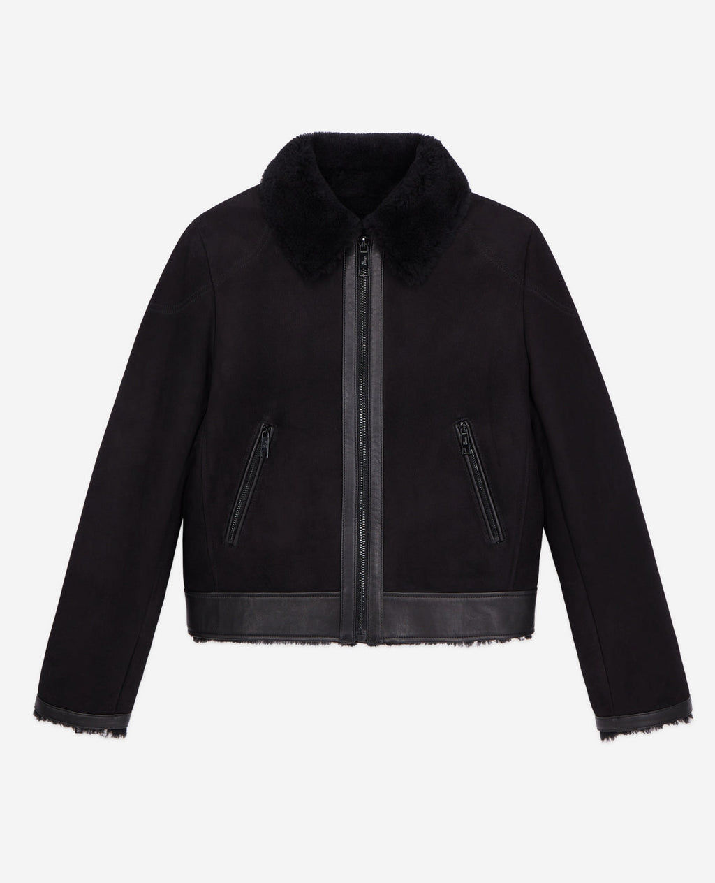 The Kooples - Sheepskin Leather Jacket - Black - Women
