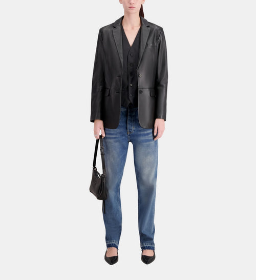 Veste De Tailleur En Cuir - Femme