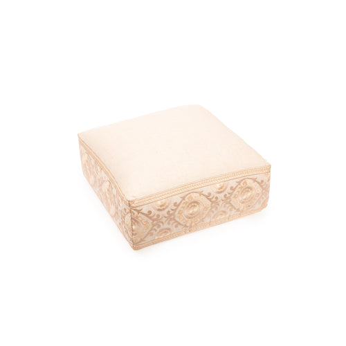 Cojín de Suelo - Lino Natural - Suzani Champagne