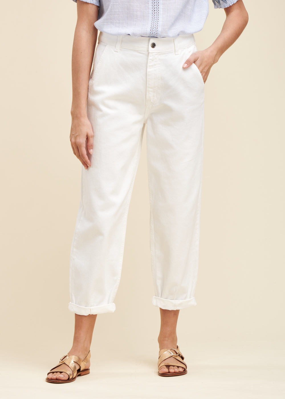 Wide-Leg Canvas Trouser