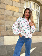 Veste moumoute fleurie Lisa