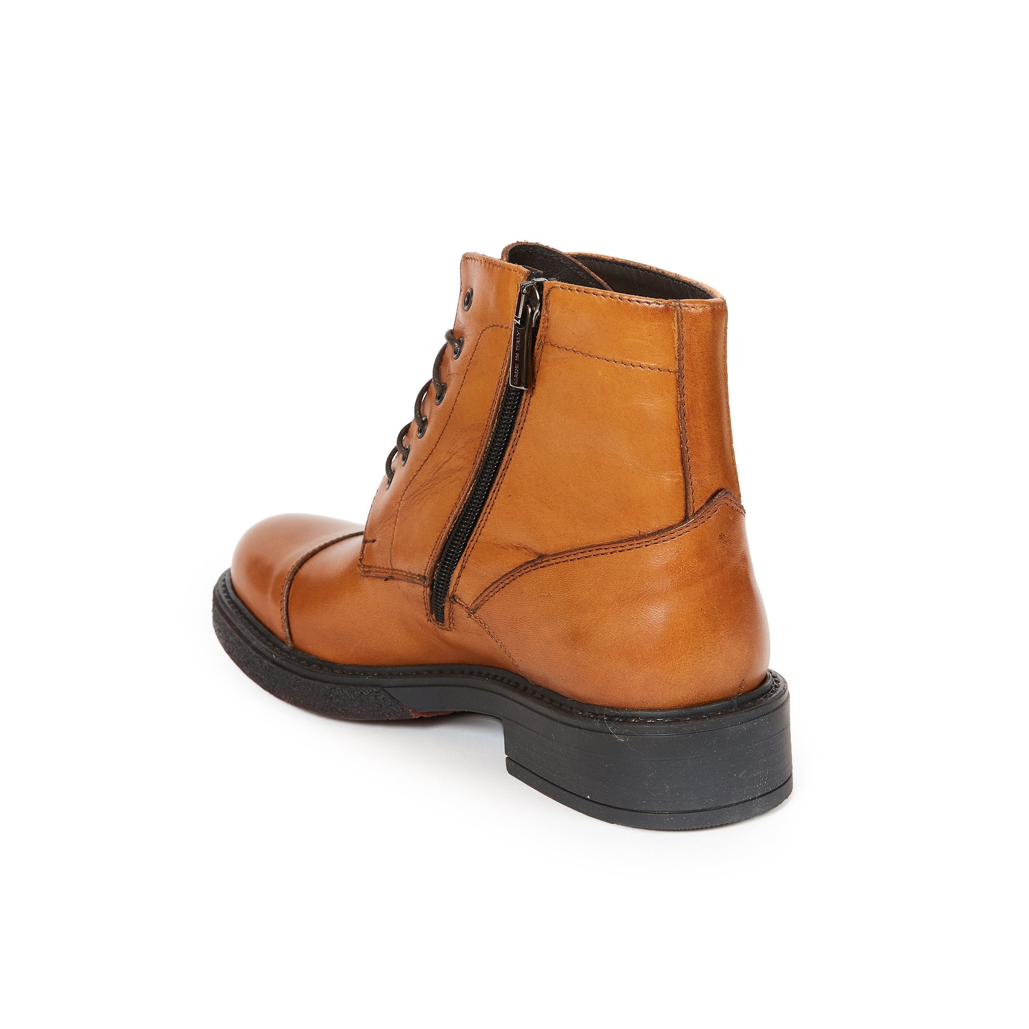 Frank Daniel - Lace-Up Boot with Reinforced Toe - Brown - Women