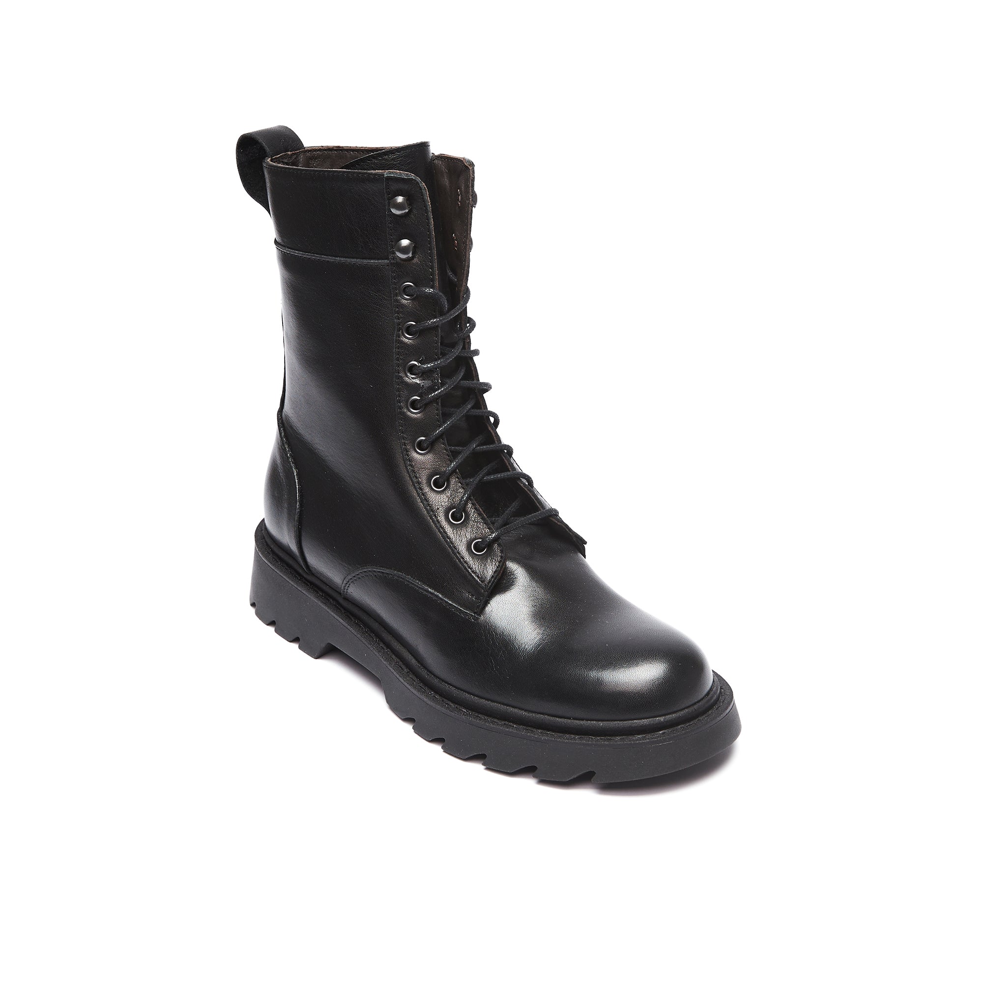 Frank Daniel - Bottines À Lacets Montantes - Noir - Femme