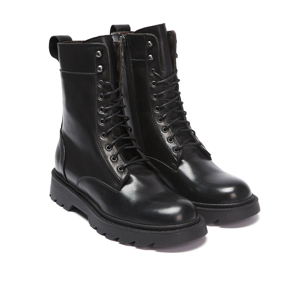 Frank Daniel - Bottines À Lacets Montantes - Noir - Femme